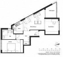 Grundriss 2 3 Zimmer-Wohnung mit Wintergarten und TG Stellplatz - im Zentrum von Bonlanden