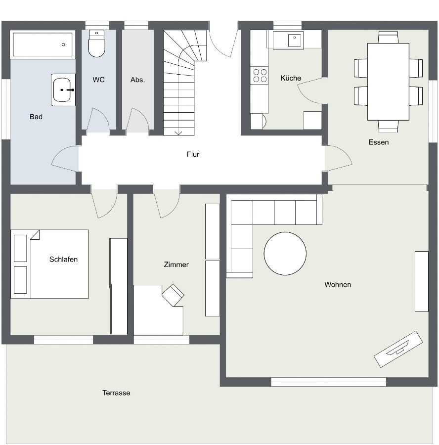 Haus Offenau - 2D - Erdgeschoss - Image Einfamilienhaus Offenau
