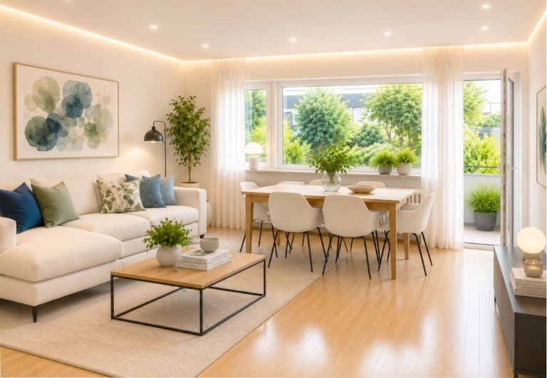 Wohnen - Einrichtung virtuell Filderstadt Erdgeschosswohnung Sonnige 4-ZW, gro�er Hobbyraum, Terrasse mit Gartenzugang, Garage am Waldrand