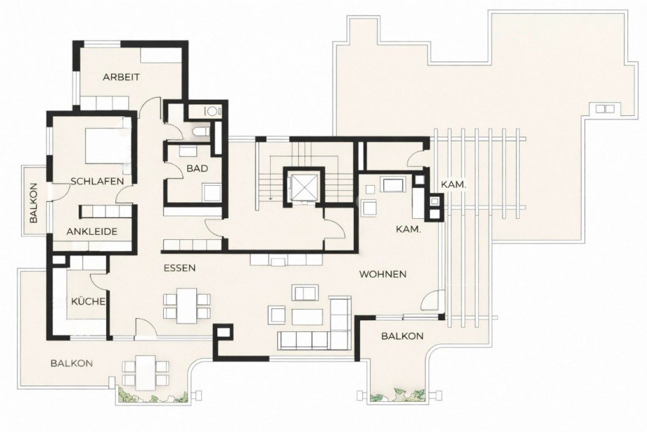 Grundriss Penthousewohnung Filderstadt