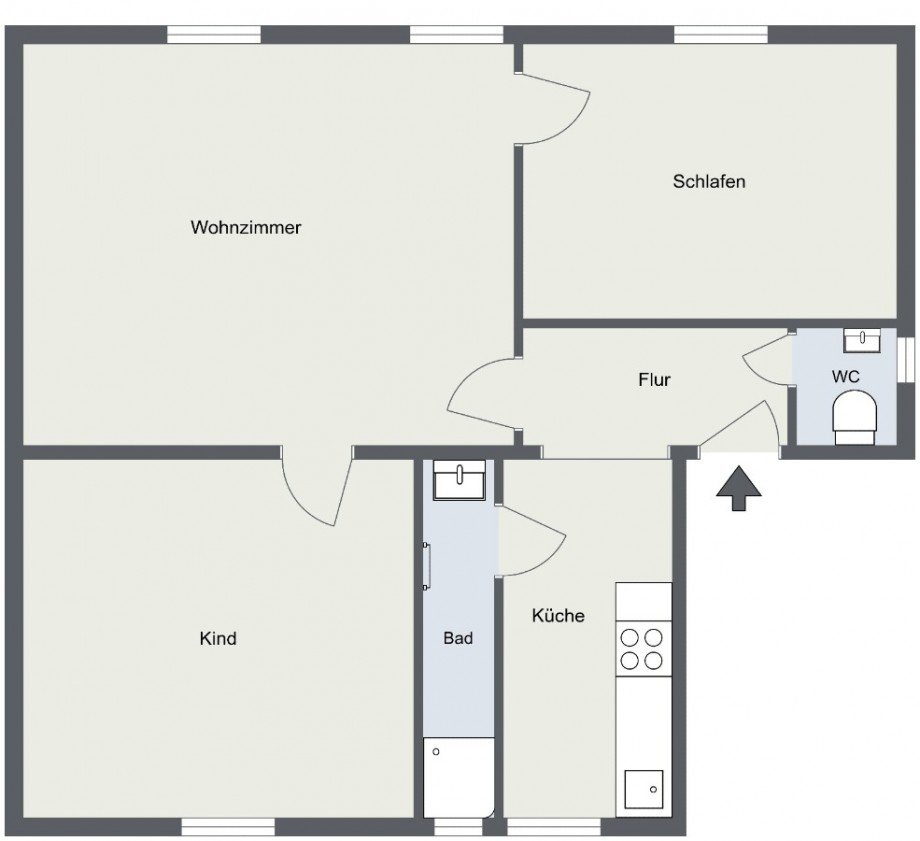 Grundriss aktuell Erdgeschosswohnung Stuttgart