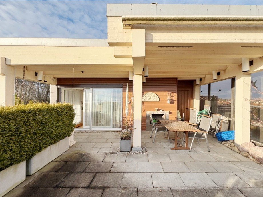 Terrasse mit Au�enkamin Penthousewohnung Filderstadt