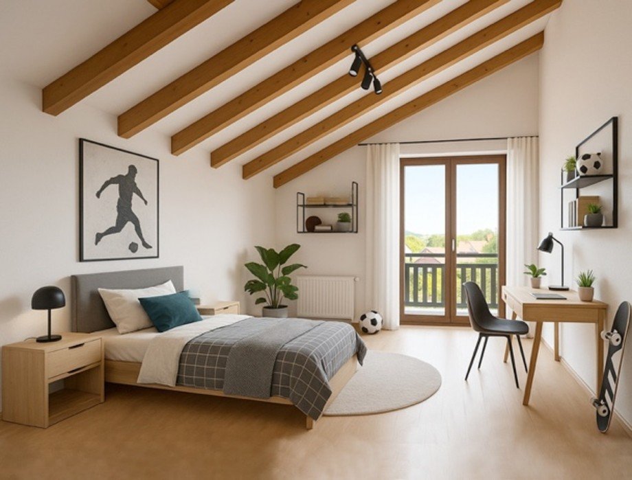 Kind 1 Einrichtung KI generiert Einfamilienhaus Aspach