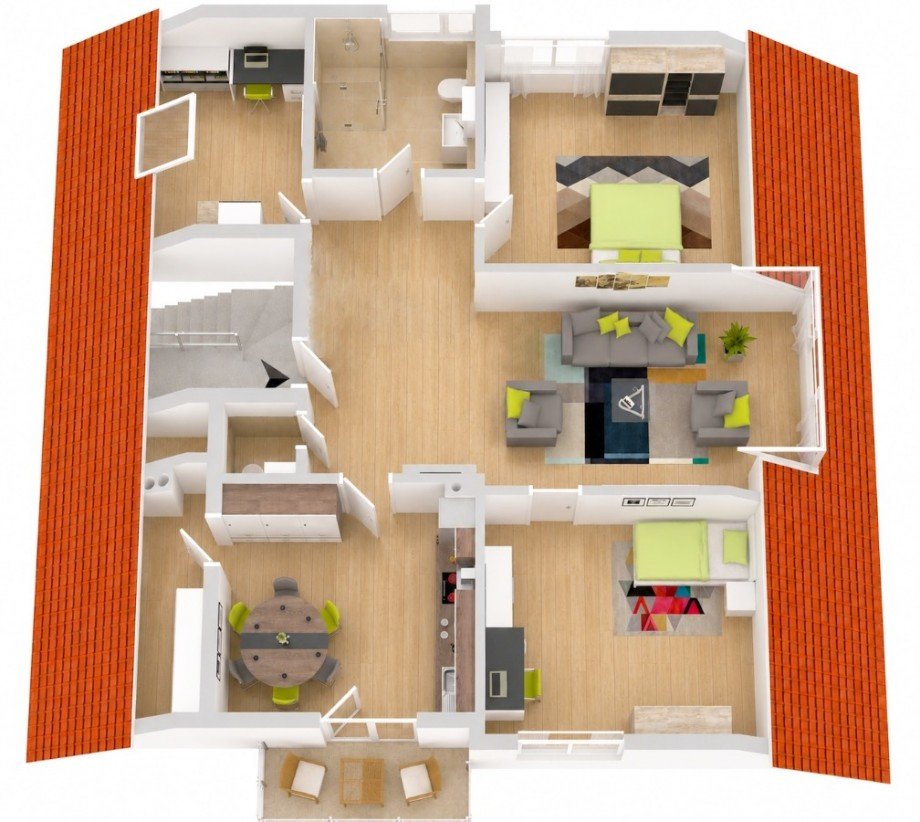 Grundriss Dachgeschosswohnung Filderstadt