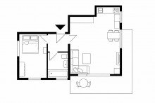 Grundriss Sonnige 2 Zimmer-Wohnung mit Balkon und Au�enstellplatz in L.-E.
