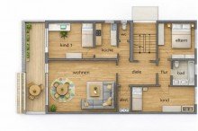 beachte: Bad wurde ge�ndert Sonnige 4-ZW, gro�er Hobbyraum, Terrasse mit Gartenzugang, Garage am Waldrand