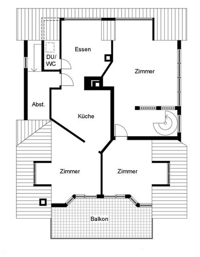 Grundriss DG - die beiden R�ume rechts geh�ren zur Wohnung Maisonettewohnung Filderstadt