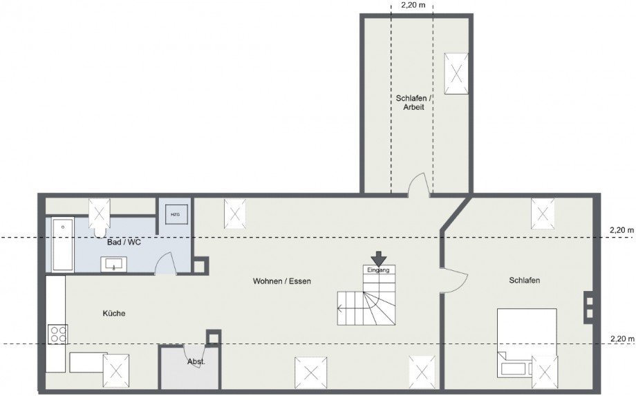 Grundriss Dachgeschosswohnung Stuttgart